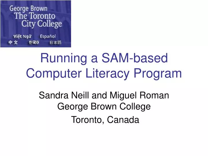 running a sam based computer literacy program