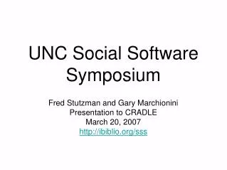 UNC Social Software Symposium