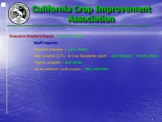 California Crop Improvement Association