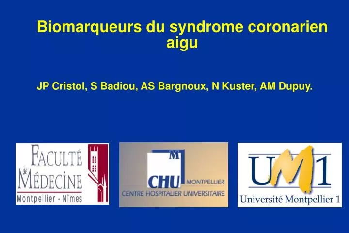 biomarqueurs du syndrome coronarien aigu