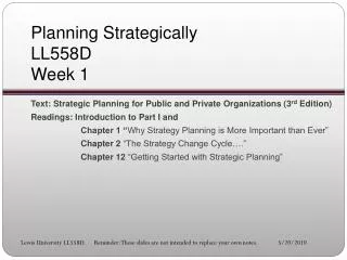 Planning Strategically LL558D Week 1