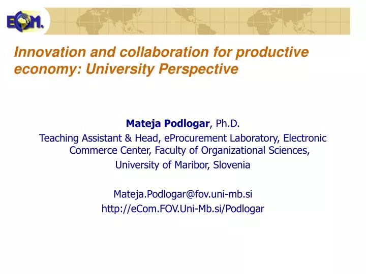 innovation and collaboration for productive economy university perspective