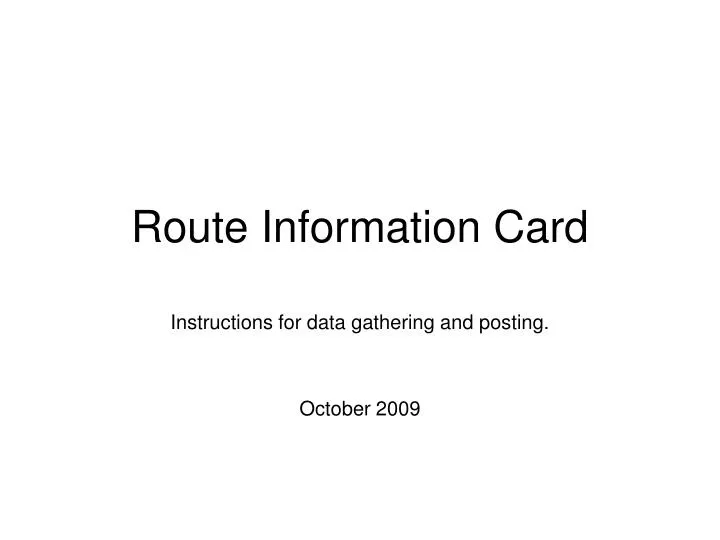 route information card