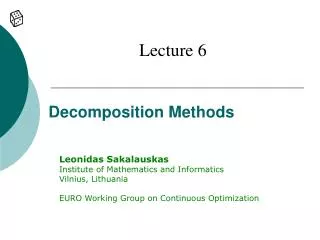 Decomposition Methods