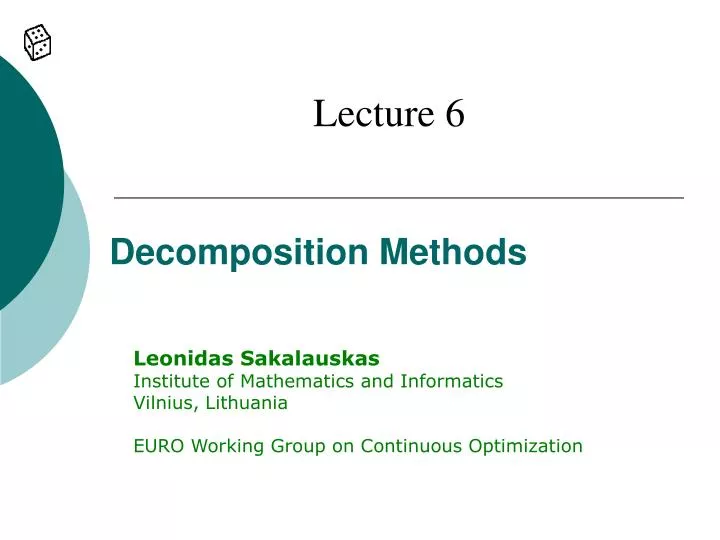 decomposition methods