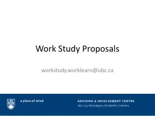 Work Study Proposals