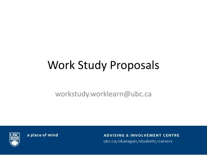 work study proposals