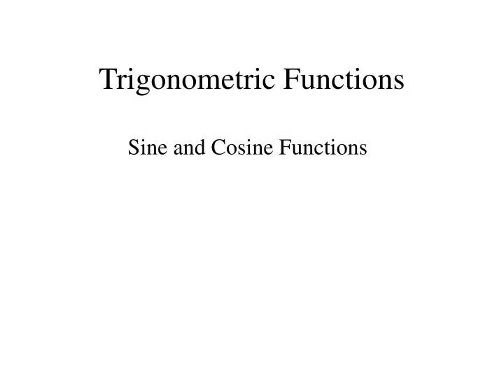 trigonometric functions