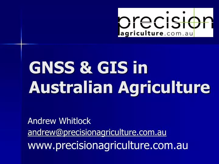 gnss gis in australian agriculture