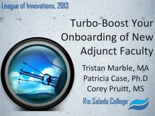 Turbo-Boost Your Onboarding of New Adjunct Faculty