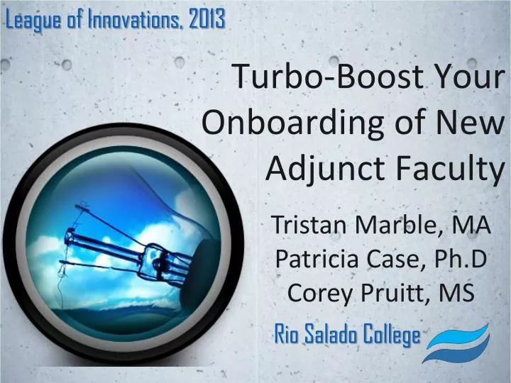 turbo boost your onboarding of new adjunct faculty