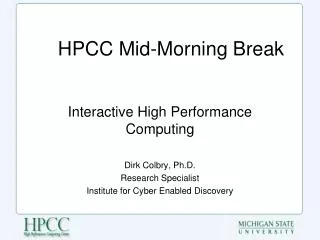 HPCC Mid-Morning Break