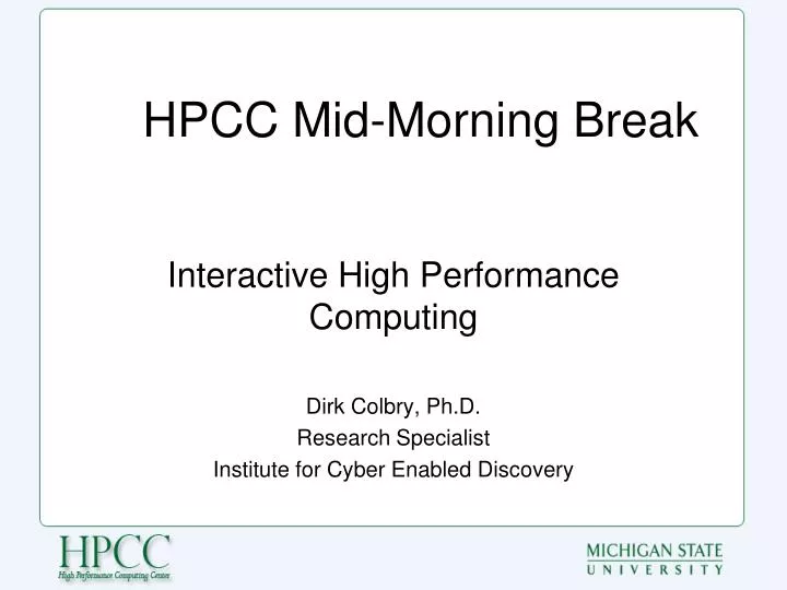 hpcc mid morning break