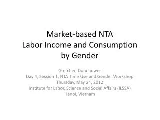 Market-based NTA Labor Income and Consumption by Gender