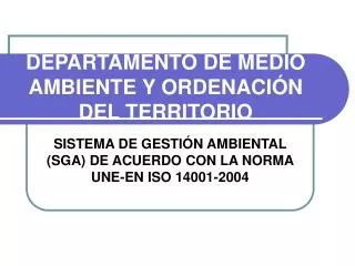 departamento de medio ambiente y ordenaci n del territorio