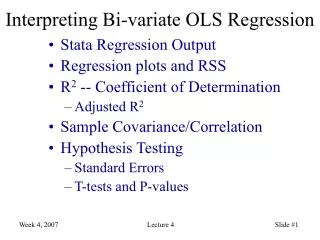Interpreting Bi-variate OLS Regression