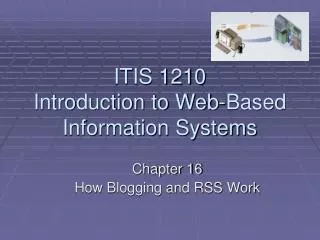 ITIS 1210 Introduction to Web-Based Information Systems