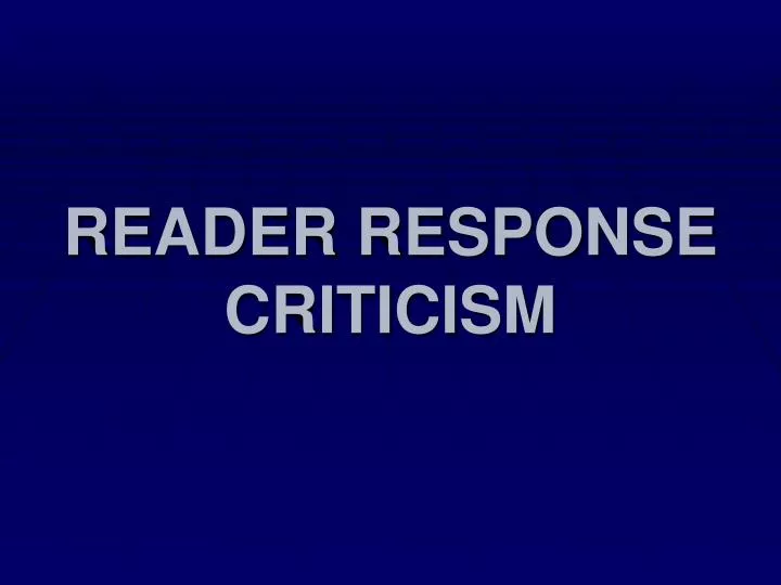 reader response criticism