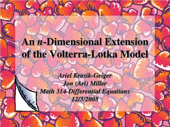 an n dimensional extension of the volterra lotka model