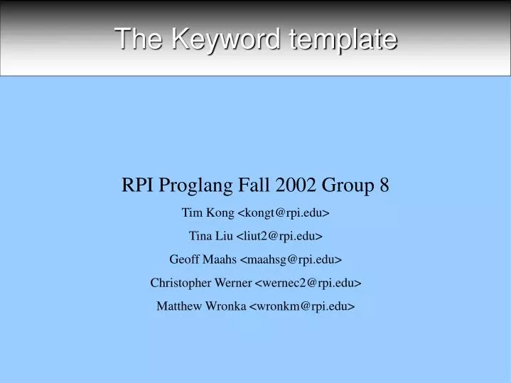 the keyword template