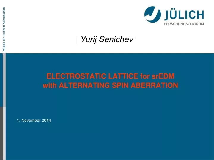 electrostatic lattice for sredm with alternating spin aberration