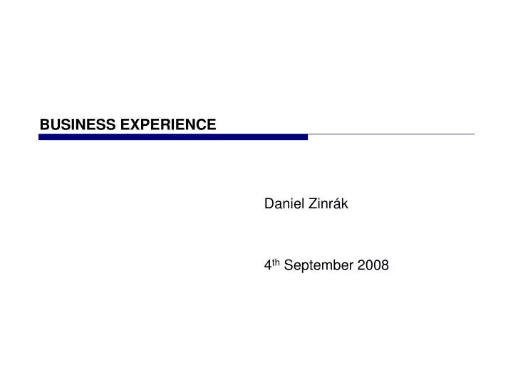 business experience