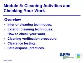 Module 5: Cleaning Activities and Checking Your Work