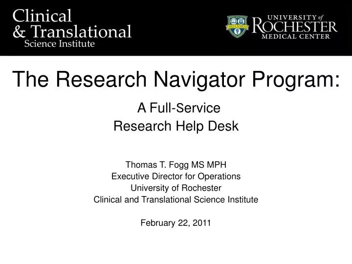 the research navigator program a full s ervice research help desk