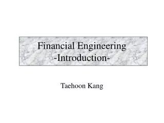 financial engineering introduction