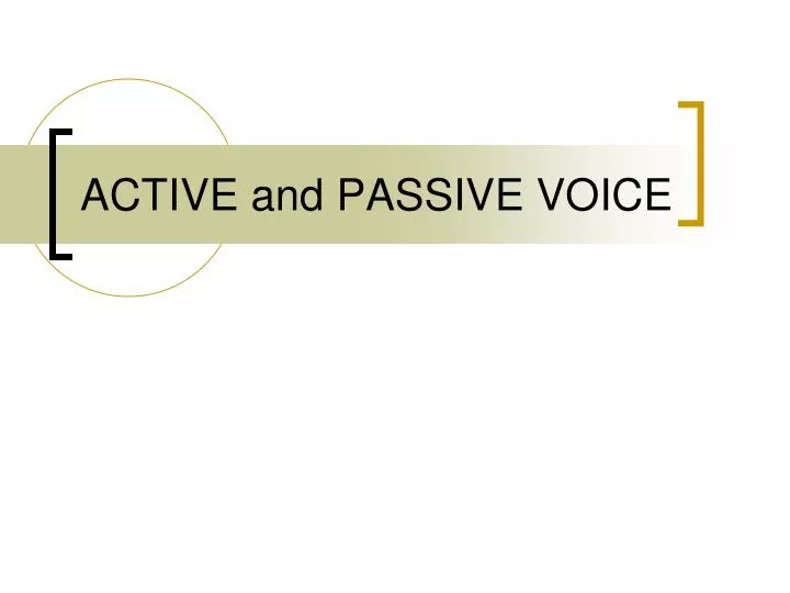 active and passive voice