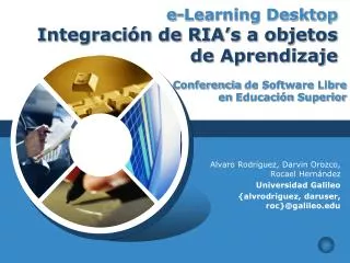 e learning desktop integraci n de ria s a objetos de aprendizaje