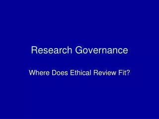 Research Governance