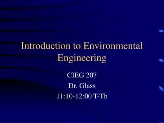 Introduction to Environmental Engineering