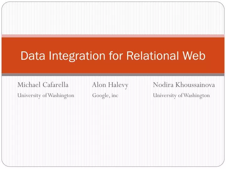 data integration for relational web