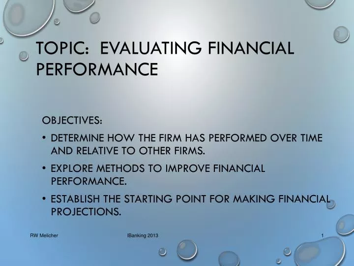 topic evaluating financial performance