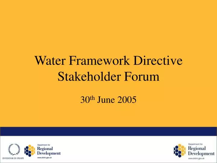 water framework directive stakeholder forum