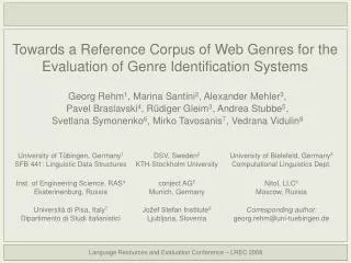 Towards a Reference Corpus of Web Genres for the Evaluation of Genre Identification Systems