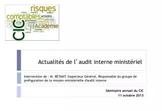 actualit s de l audit interne minist riel