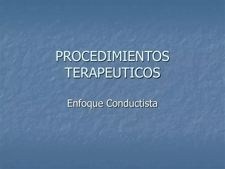 procedimientos terapeuticos