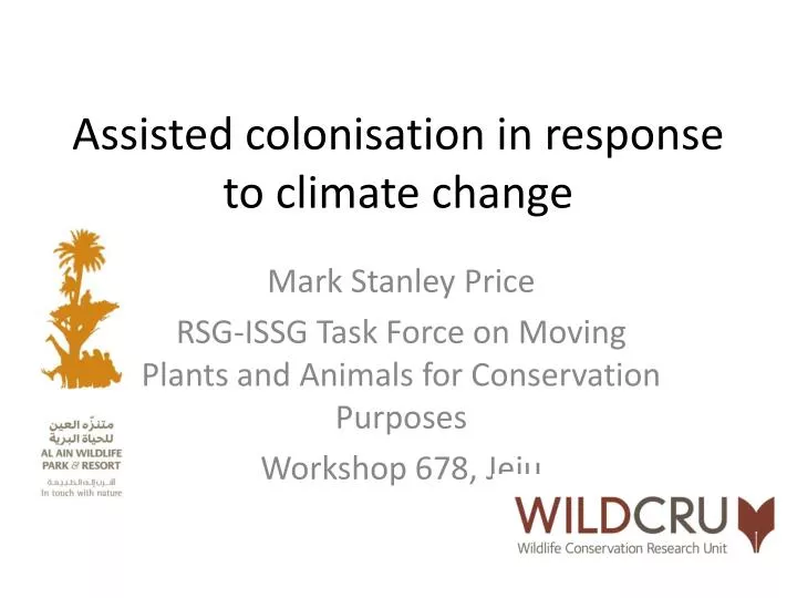 assisted colonisation in response to climate change