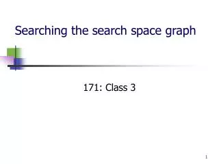 Searching the search space graph