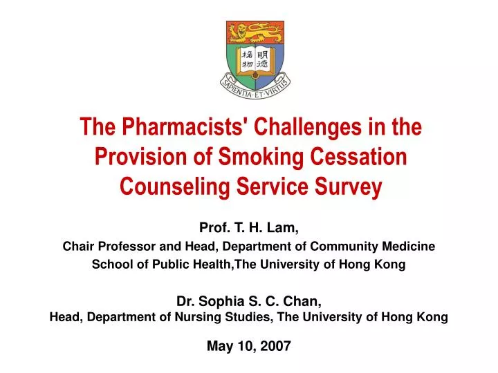 the pharmacists challenges in the provision of smoking cessation counseling service survey