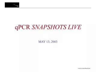 qPCR SNAPSHOTS LIVE