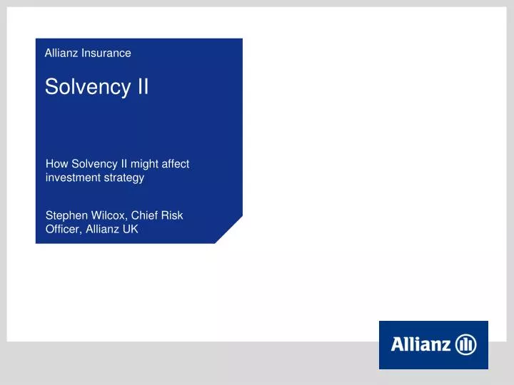 allianz insurance solvency ii