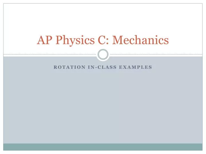 ap physics c mechanics