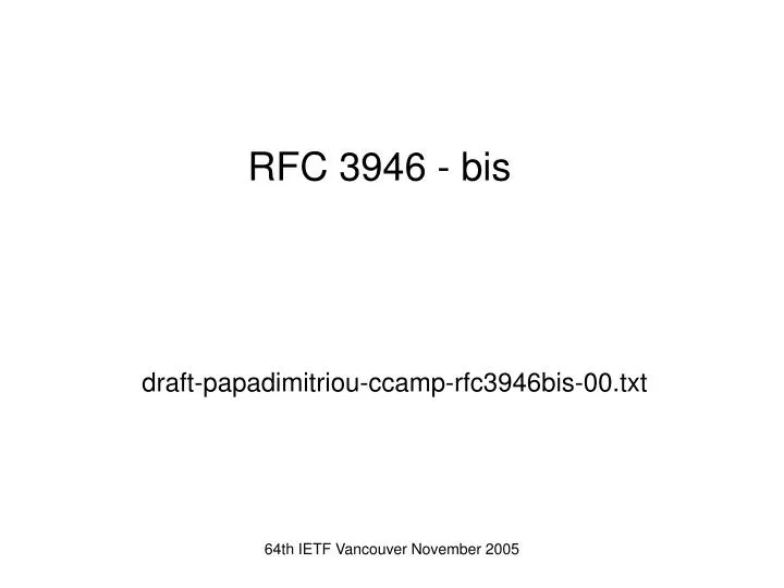 rfc 3946 bis