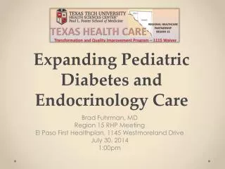 Expanding Pediatric Diabetes and Endocrinology Care