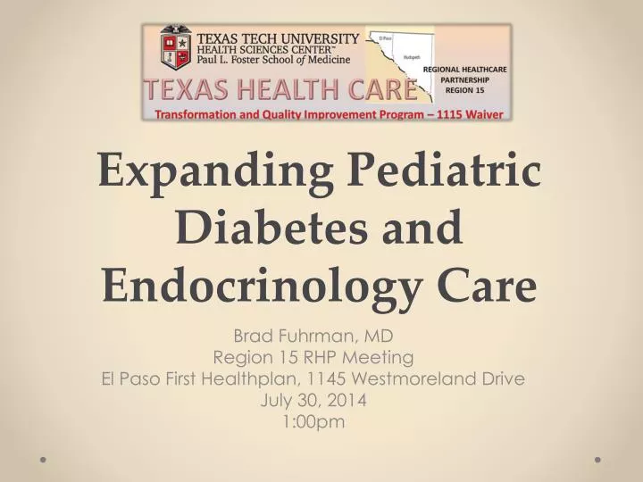 expanding pediatric diabetes and endocrinology care