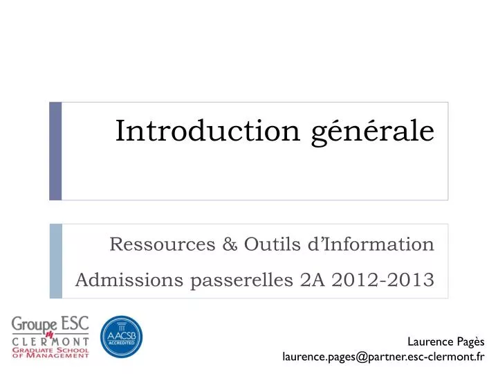 introduction g n rale