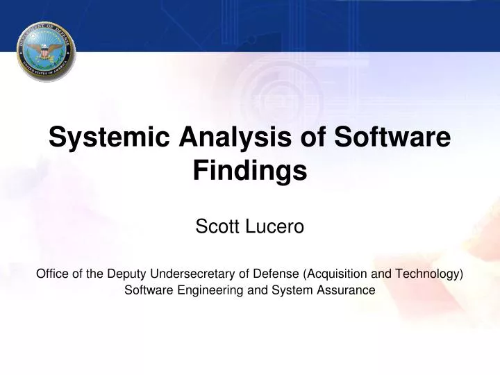 systemic analysis of software findings